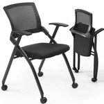 2 Pack Stackable Conference Room Chairs+wheels Folding Capacity 350LBS Black New. Price: $86.00.