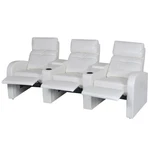 Reclining Chair 3 Seater Recliner Sofa Accent White Faux Leather Vidaxl New. Price: $664.99.