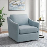 Maklaine Transitional Wood Swivel Chair Freya Light Blue Finish New. Price: $452.50.