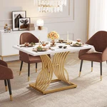 Dwvo Modern Dining Table For People 47 Inch Rectangular Kitchen White New. Price: $229.42.