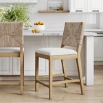 Nathan James Beacon 24 In. Counter Height Barstool Seagrass Cream Boucle Open. Price: $199.99.