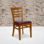 Ladder Back Cherry Wood Restaurant Chair,burgundy Vinyl SEAT,PK2 Flash Furniture New. Price: $337.69.
