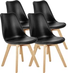 Dining Chairs Set Of 4, Pu Leather Upholstered Kitchen With Solid Wood New. Price: $162.99.