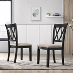 Roundhill Furniture Windvale Fabric Upholstered Dining Chair, Set Of 2, Black New. Price: $198.99.