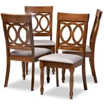 Baxton Studio Luciegrey And Brown Finished Wood 4-PIECE Dining Chair Set New. Price: $297.99.