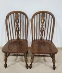 Ethan Allen Royal Charter Oak Dining Side Chairs Bowback Vintage #16-6000 Used. Price: $645.00.