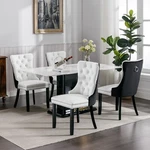 Dining Chairs Set Of 4 Upholstered Tufted Kitchen Chair, Wood Legs, Faux Leather New. Price: $299.99.