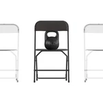 Folding Chairs Stackable Plastic Big Tall Set Of 4 Black Hercules Flash Series New. Price: $209.99.