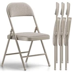 Make Changes 4 Pack Folding Chairs, Fabric Padded Dining With Cus New. Price: $120.68.