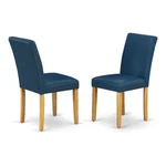 East West Furniture Abbott 35" Leather Dining Chairs Oak/blue (set Of 2) New. Price: $176.26.