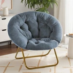 Sweetcrispy Saucer Chairs, Comfy Folding Cozy Faux Fur Living Room Lounge Open. Price: $125.47.