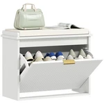 Homcom Shoe Bench With Padded Seat And Flip-drawer For 6 Pairs, White New. Price: $87.99.
