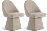 Modern Swivel Dining Chairs Khaki Linen - Set Of 2 For Kitchen & Bedroom New. Price: $501.99.