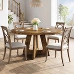 Garveehome 47-INCH Round Large Dining Table Wooden Kitchen Set For To 6 New. Price: $239.07.