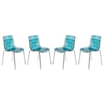 Leisuremod Astor Modern Rain Drop Design Dining Chair Blue Set Of 4 New. Price: $608.81.
