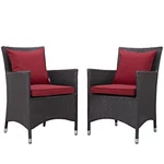 Modway Convene 2-PIECE Aluminum And Rattan Patio Dining Chairs Espresso/red New. Price: $342.31.
