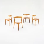 1950S Set Of Four Wegner & Fritz Hansen FH4103 Stacking Heart Dining Chairs Used. Price: $5000.00.