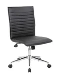 Boss Office Vinyl Armless Hospitality Chair Black New. Price: $163.43.