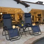 Clihome Zero Gravity Chairs Set Of 2 Black Steel Frame W/ Blue Textilene Fabric New. Price: $149.99.