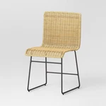 Chapin Modern Woven Dining Chair With Metal Legs Threshold - Open. Price: $90.99.