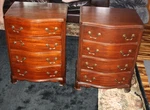 Antique Tomlinson Furniture Pair Nightstands Mahogany Chest Drawers Old English Used. Price: $2076.00.