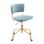 Lumisource Task Chair In Gold Metal/light Blue Velvet Oc-taniaauvlbu New. Price: $200.00.