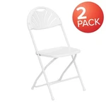 Flash Furniture Pack Hercules Fan Back Folding Chair 2-LE-L-4-WHITE-GG New. Price: $69.99.