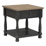 Benjara Ginie Chairside End Table- 1 Drawer- Black Brown Solid Wood- 24 Inch New. Price: $235.20.