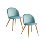 Homy Casa Zomba 2 Piece Velvet Dining Round Back Kitchen Chairs, Teal New. Price: $99.00.