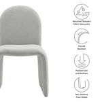 Modway Junia Arch Armless Dining Chair Dove Gray New. Price: $247.37.