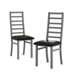 Steel & Leather Dining Chairs Set Of Armless High Back Kitchen Side 2PCS New. Price: $51.90.