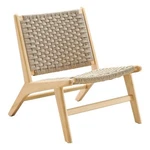 Modway Saoirse Woven Rope & Wood Accent Lounge Chair In Brown/natural New. Price: $257.02.