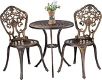 Rustproof 3-PIECE Bistro Set 2 Chairs & Round Table For Outdoor Spaces New. Price: $249.99.