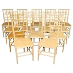 Rare Mid-century Faux Bamboo Beechwood Dining Chairs Set Of 14, Circa 1960S Used. Price: $4995.00.