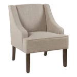 Homepop Traditional Wood And Fabric Swoop Arm Accent Chair Brown Finish New. Price: $333.99.