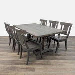 Bassett Harvest Dining Table & 6 Baxter Chairs - Farmhouse Style Used. Price: $2106.00.
