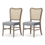 Maven Lane Wooden Dining Chair, Antique Grey & Slate Linen Fabric,set Of 2(USED). Price: $94.71.