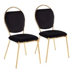 Lumisource Keyhole Dining Chair, Set Of 2, Gold/black Velvet DC-KEYAUVBK2 New. Price: $269.99.