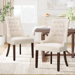 Colamy Wingback Upholstered Dining Chairs Set Of 2, Fabric Side Room C... New. Price: $381.77.