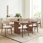 Dining Chairs Set Of Modern Upholstered Fabric Beige D6270US Colamy Wooden New. Price: $711.99.