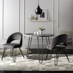Safavieh Jora Velvet Retro Side Chair Set Of 2 Dark Grey New. Price: $457.91.