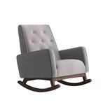 Ashcroft Demetrius Light Grey Velvet Fabric Nursery Rocking Chair New. Price: $364.01.