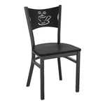 Flash Furniture Black Coffee Back Metal Restaurant Chair With Wood Seat New. Price: $142.99.