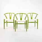 2021 CH24 Wishbone Dining Chair By Wegner For Carl Hansen Green 3X Avail Used. Price: $575.00.