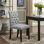 Modway Upholstered Fabric Button Tufted Parsons Dining Chair Light Gray New. Price: $114.25.