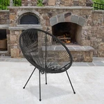 Emma Oliver Black Papasan Bungee Lounge Chair Pe Rattan Steel Frame New. Price: $81.69.