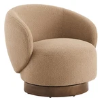 Chita Modern Swivel Barrel Chair-comfortable Fabric Upholstery & Solid Wood Base New. Price: $369.99.