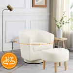 360 Swivel Accent Modern Round Barrel Armchair Upholstered Lamb Fabric Us New. Price: $172.99.