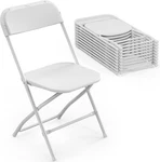 Bonnlo Folding Chairs Set 10 White Plastic With Metal Frame For Party Wedding New. Price: $125.99.