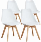 Olixis Set Of 4 Dining Kitchen Mid-century Modern With Chairs, White New. Price: $140.64.